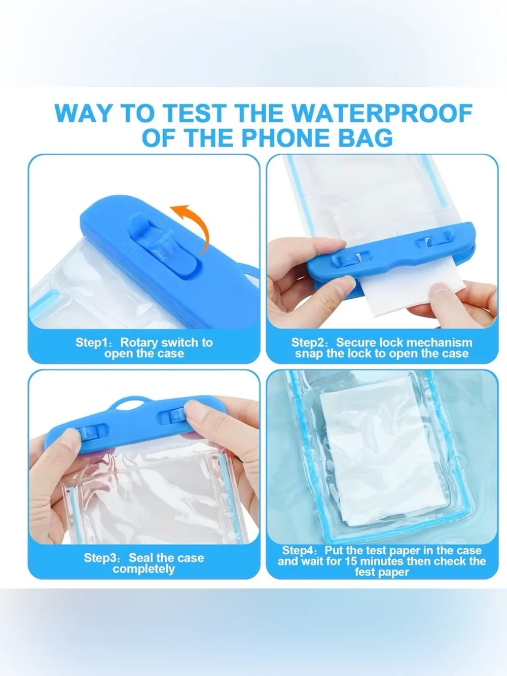 Universal White Waterproof Phone Pouch - Clear Protective Sleeve